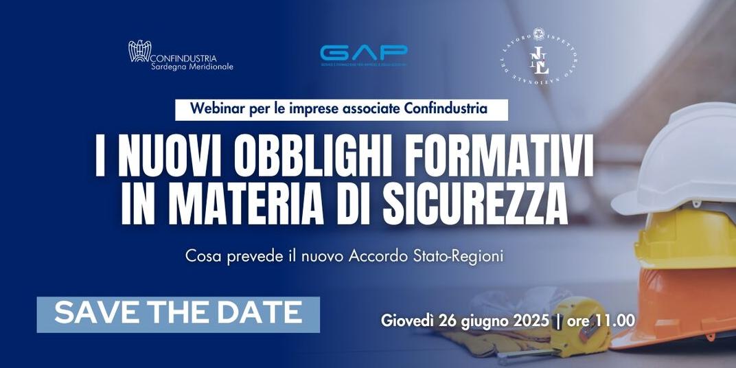 WEBINAR | I NUOVI OBBLIGHI FORMATIVI IN MATERIA DI SICUREZZA: COSA PREVEDE IL NUOVO ACCORDO STATO - REGIONI