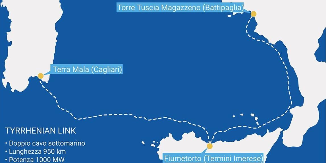 TYRRHENIAN LINK: AUTORIZZATA DAL MASE LA TRATTA OVEST CHE COLLEGA SICILIA E SARDEGNA