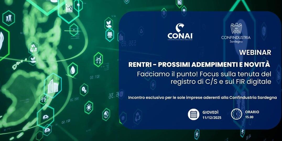 WEBINAR | RENTRI – PROSSIMI ADEMPIMENTI E NOVITA'